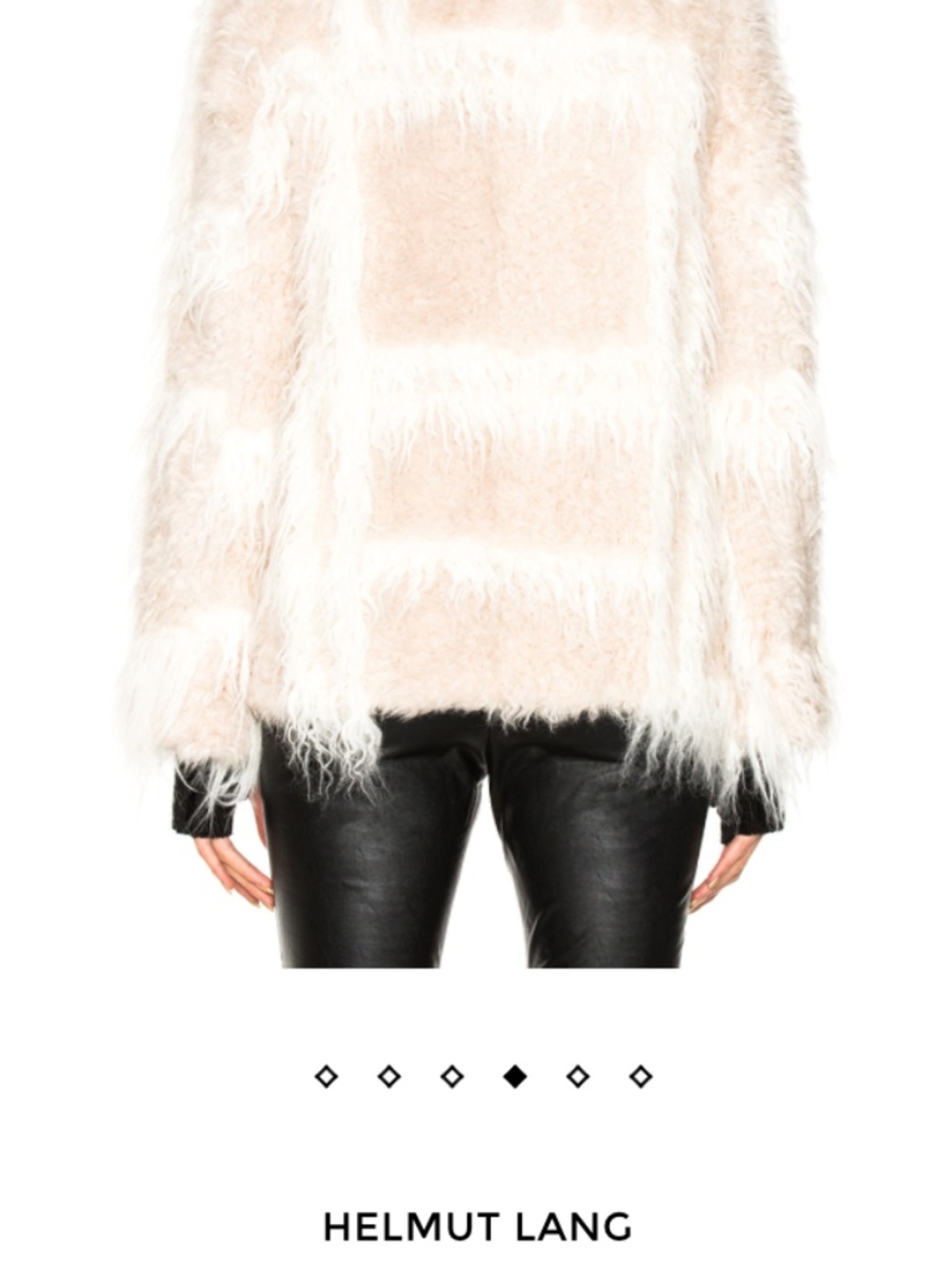 Helmut Lang Faux Fur Jacket Cream Ivory Shaggy Plush Coat - Picture 5 of 5
